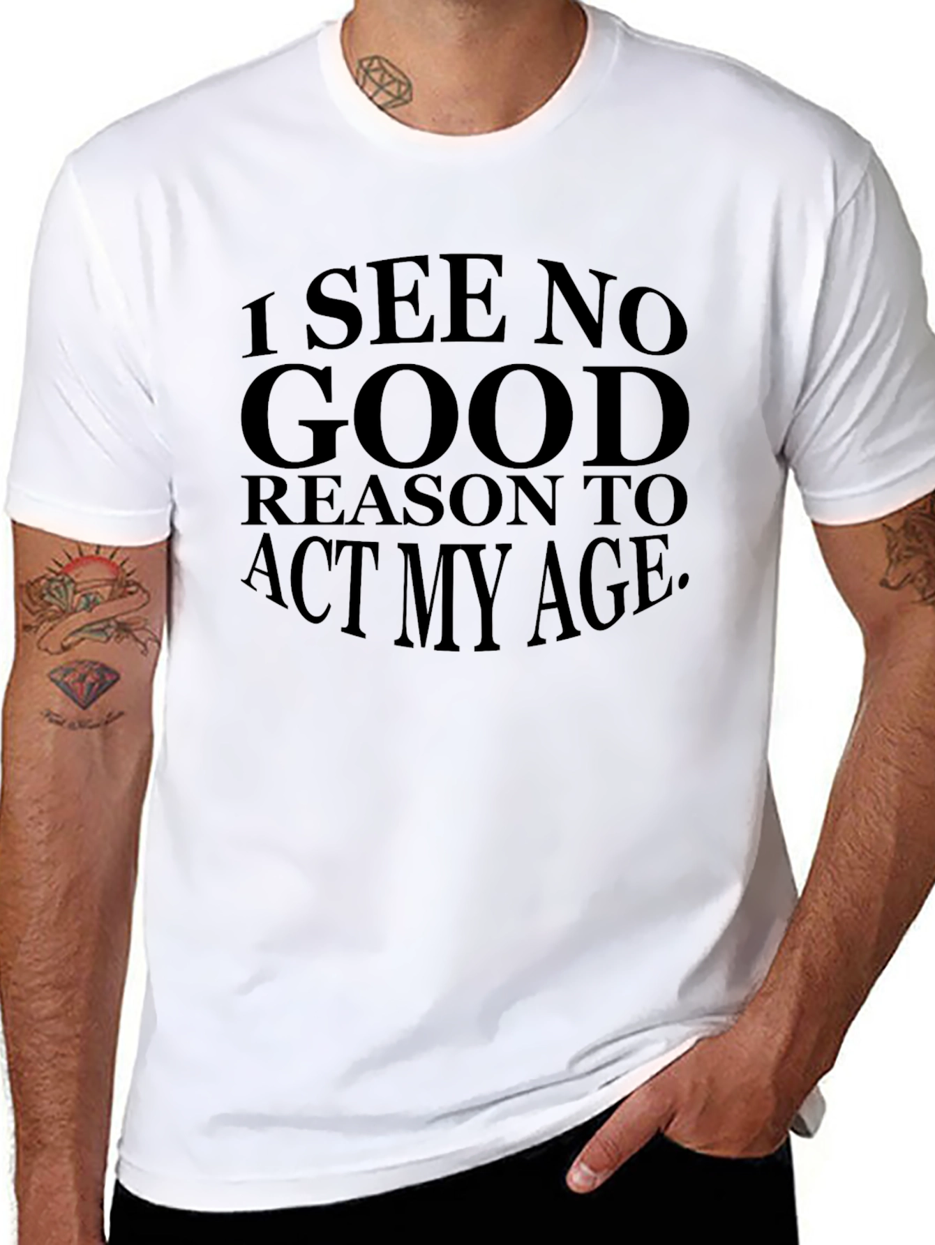 Funny Act My Age Black Graphic T-Shirt