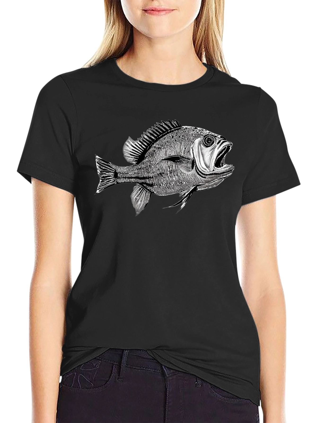 Fish Graphic Black T-Shirt