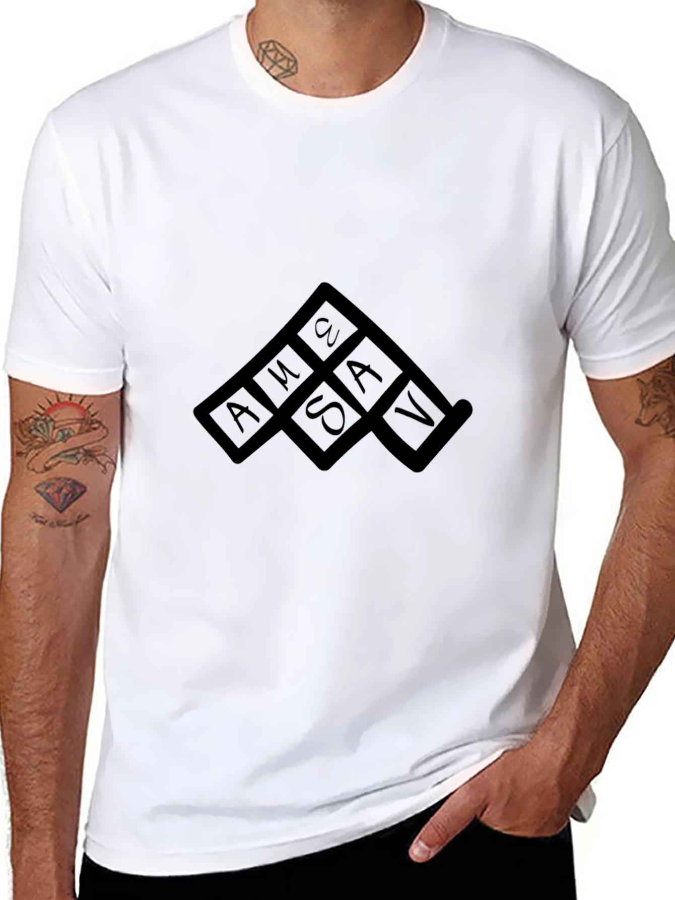 Mystery Square Graphic Black T-Shirt