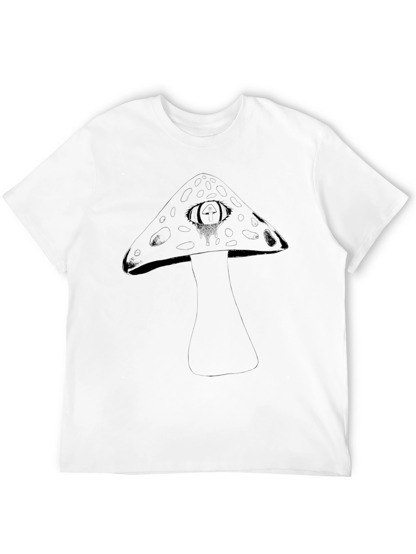 Eye Mushroom Graphic Tee - Unisex Black T-Shirt
