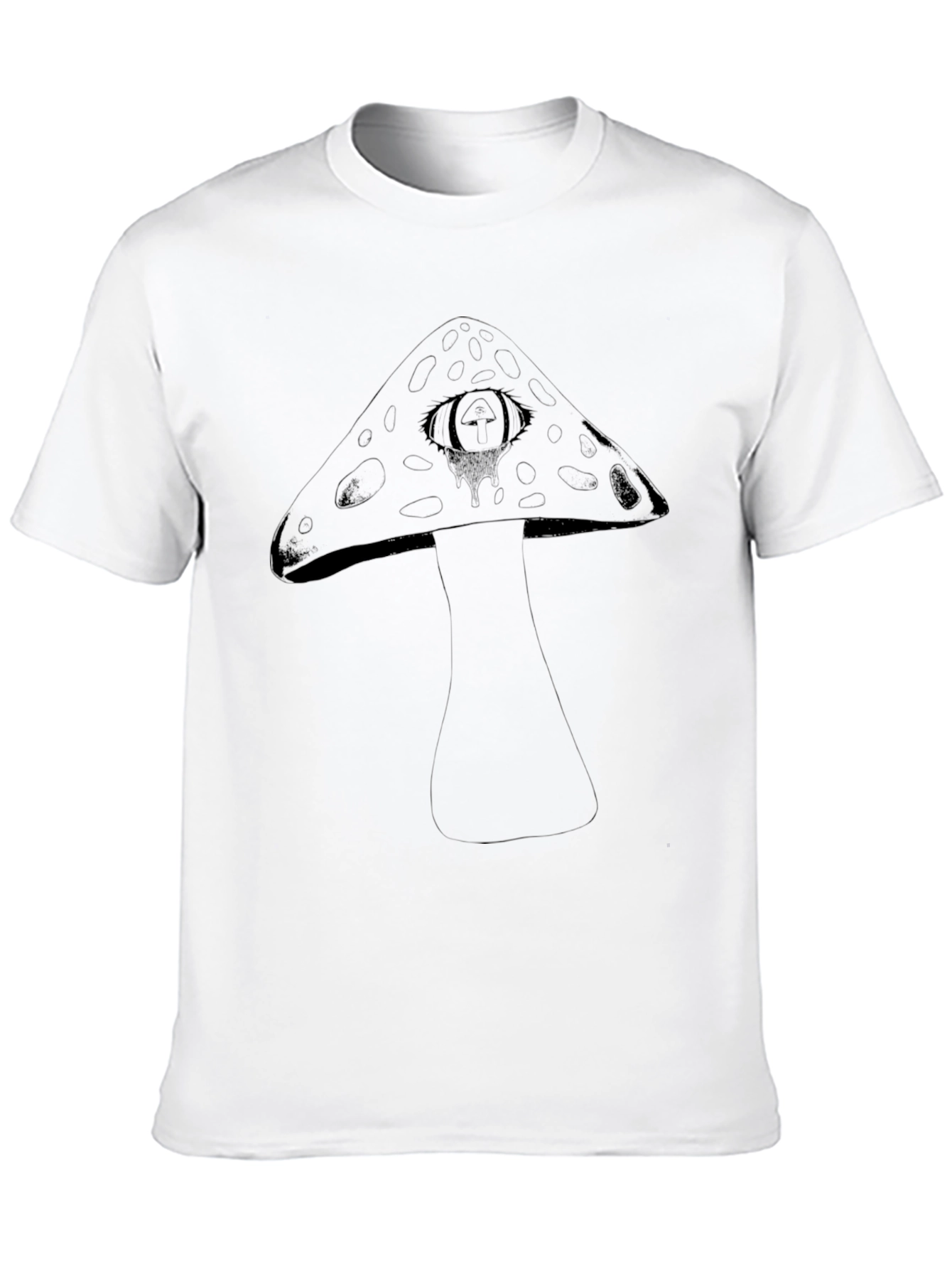 Eye Mushroom Graphic Tee - Unisex Black T-Shirt