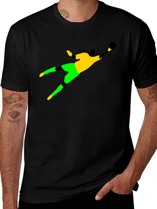 Goalkeeper Graphic Tee - Soccer Player Design - Black T-Shirt