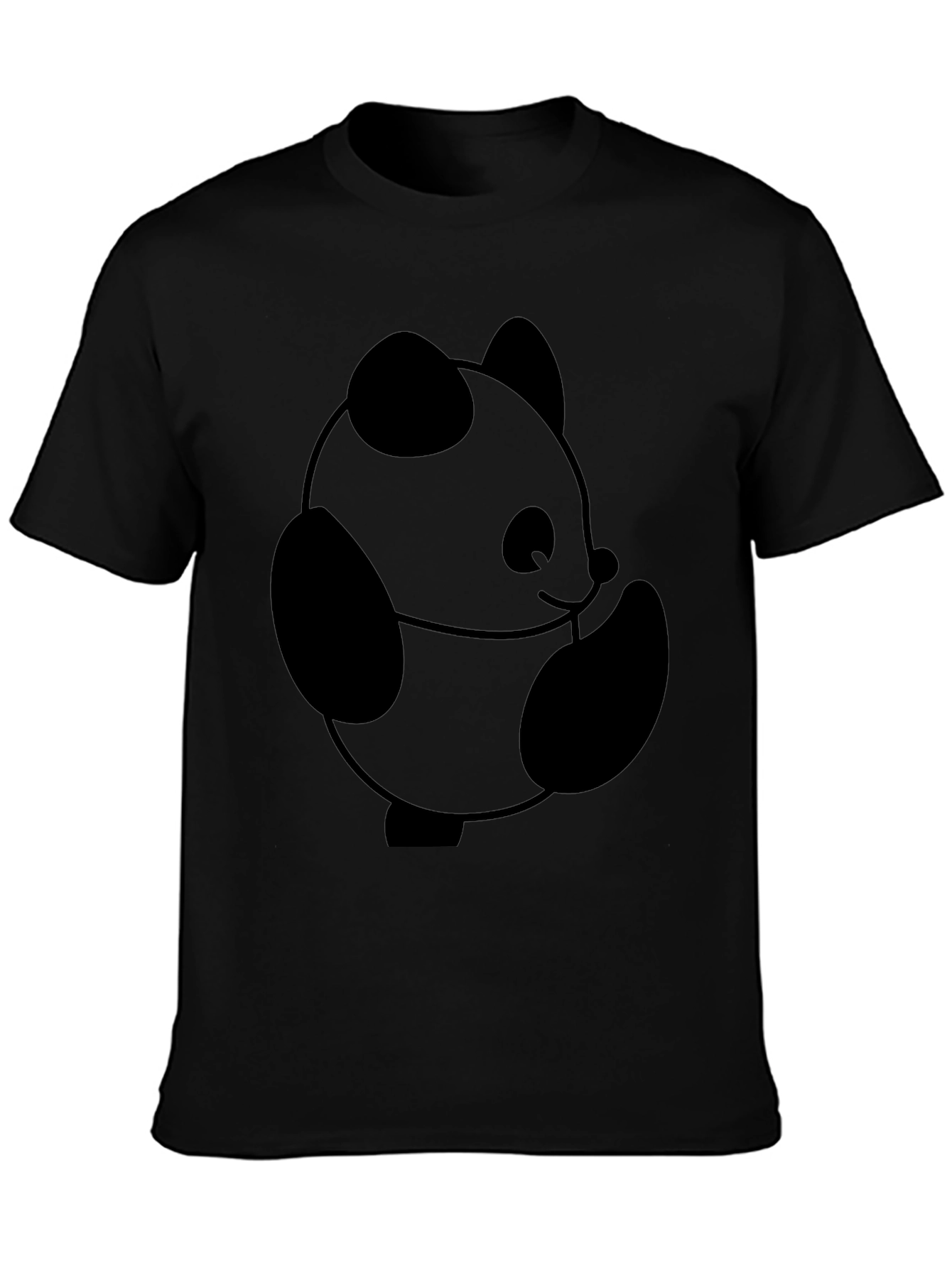 Cute Panda Graphic Tee - Black Unisex T-Shirt
