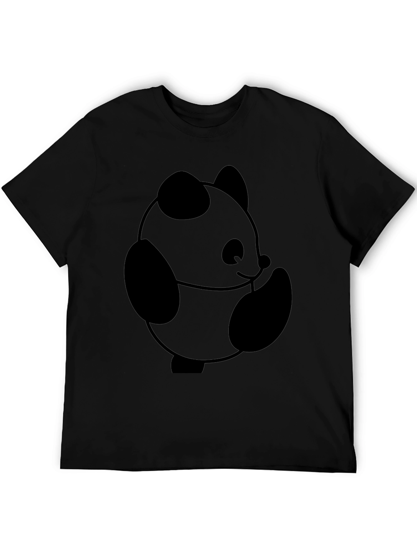 Cute Panda Graphic Tee - Black Unisex T-Shirt