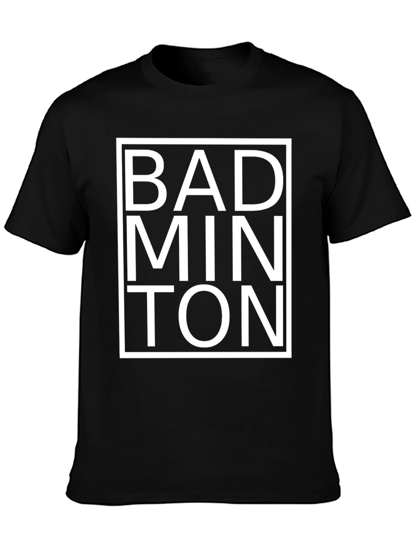 Badminton Graphic Tee - Black Cotton T-Shirt