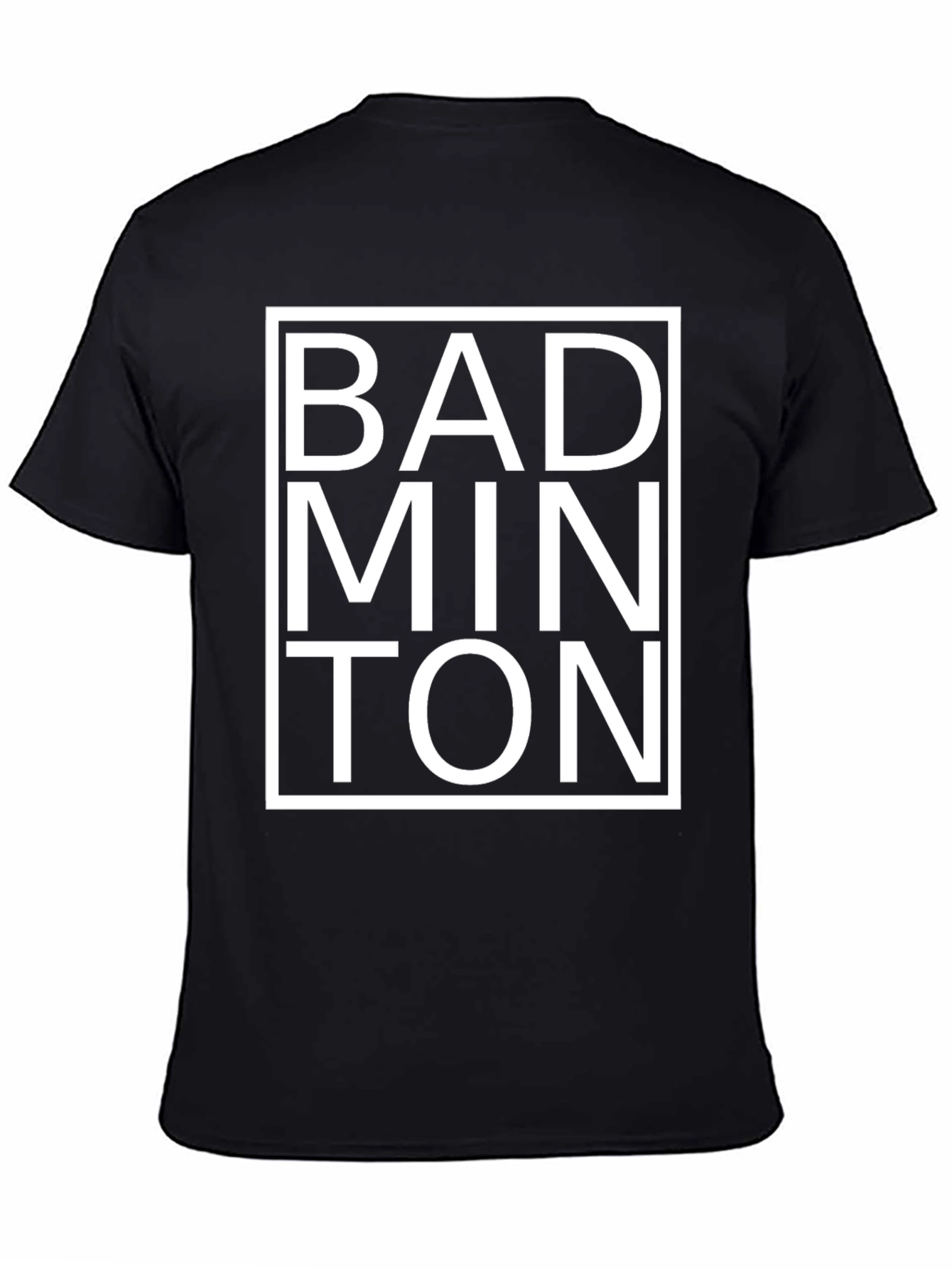 Badminton Graphic Tee - Black Cotton T-Shirt