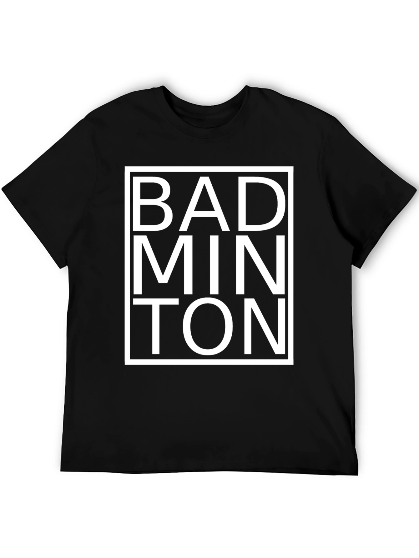 Badminton Graphic Tee - Black Cotton T-Shirt