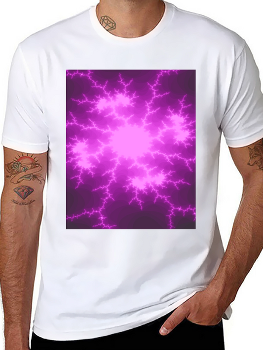 Fractal Lightning Graphic Print T-Shirt