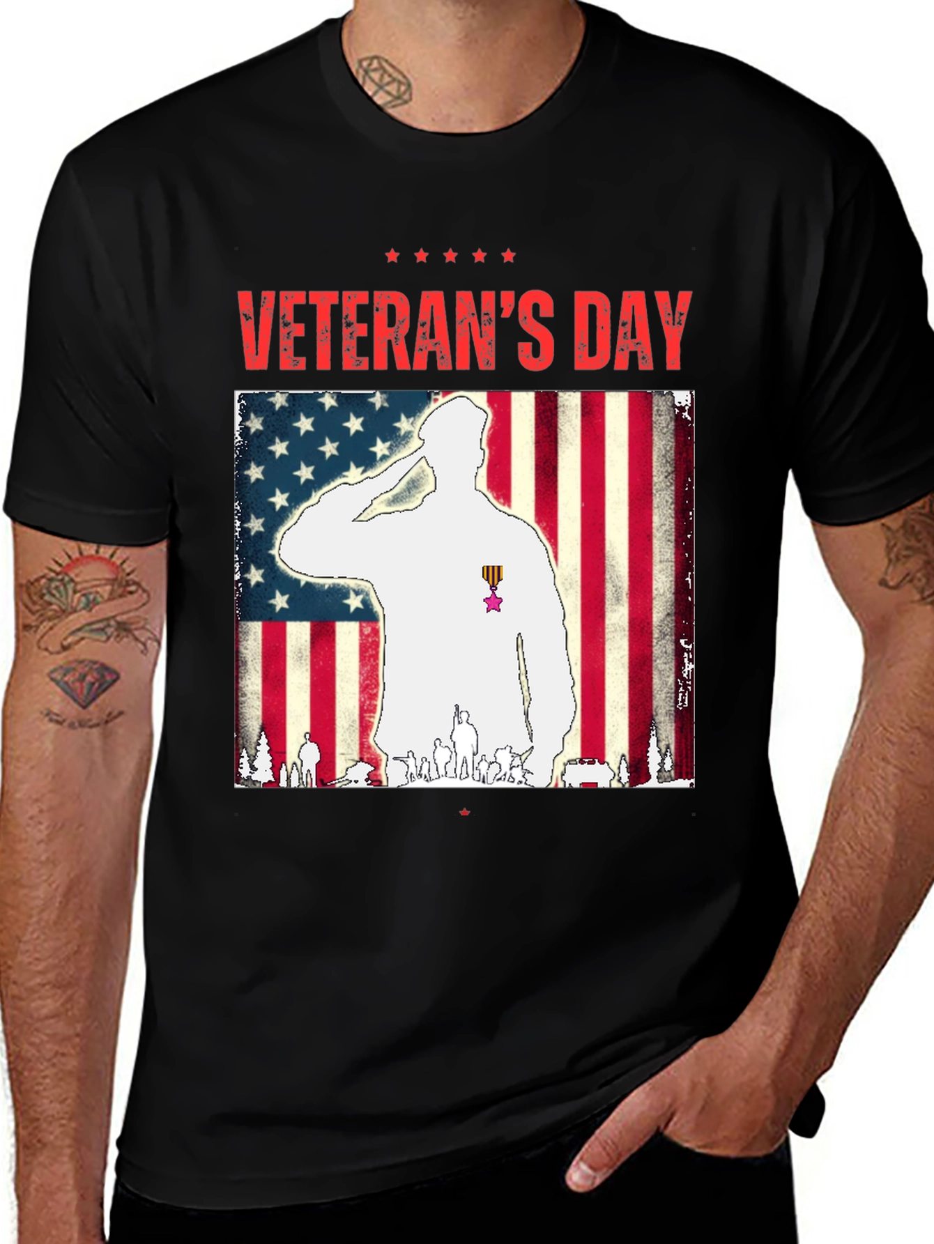 Veterans Day Salute Graphic T-Shirt