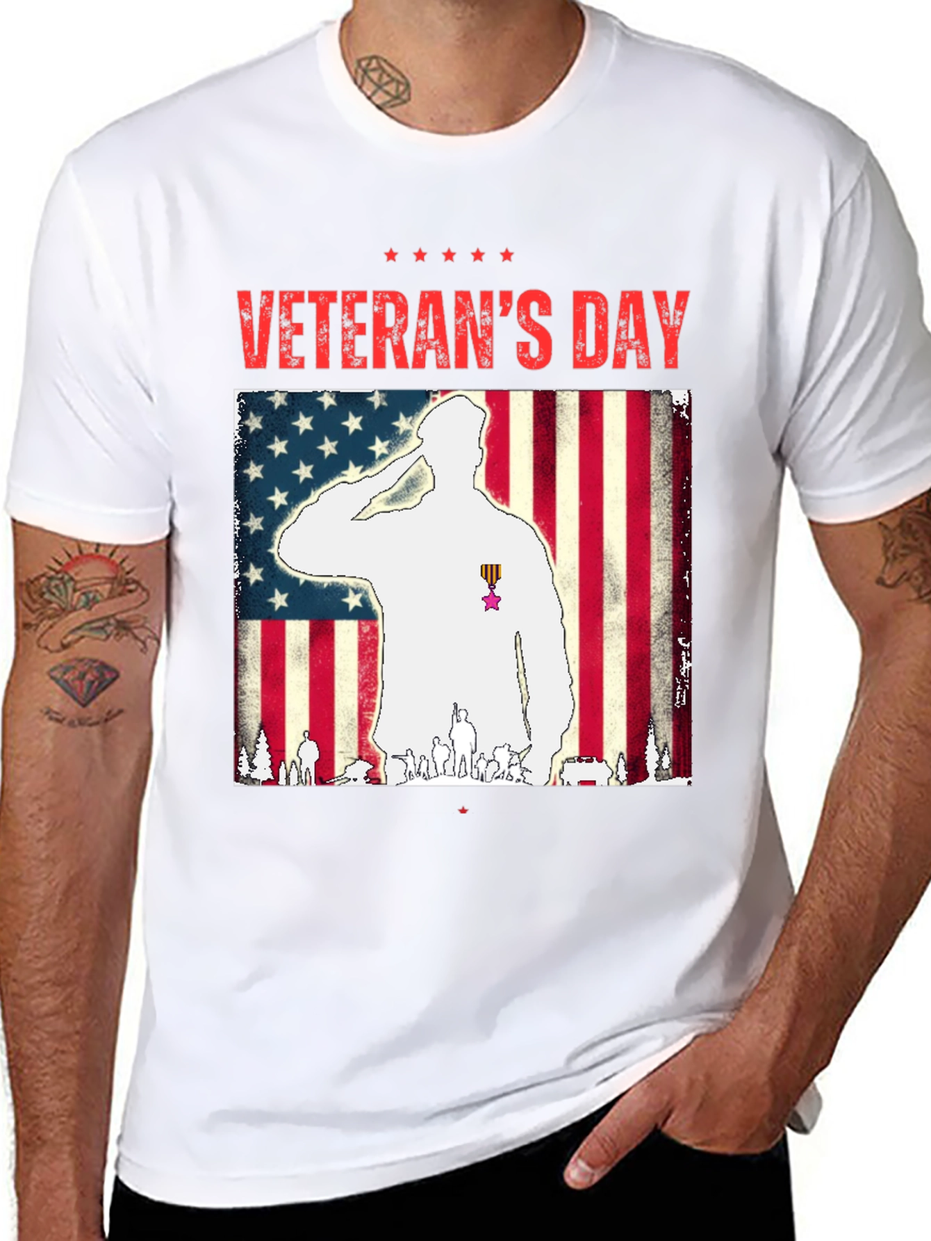 Veterans Day Salute Graphic T-Shirt