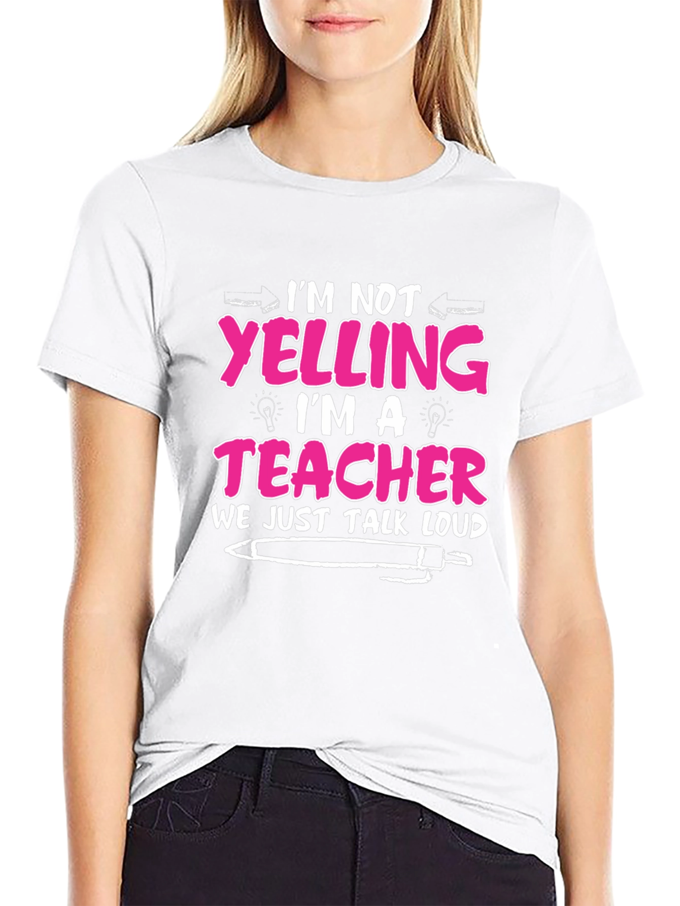 Teacher Loud Talk Black Cotton T-Shirt