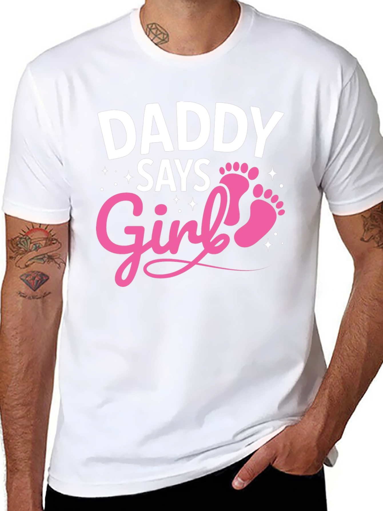 Daddy Says Girl T-Shirt - New Baby Announcement Tee