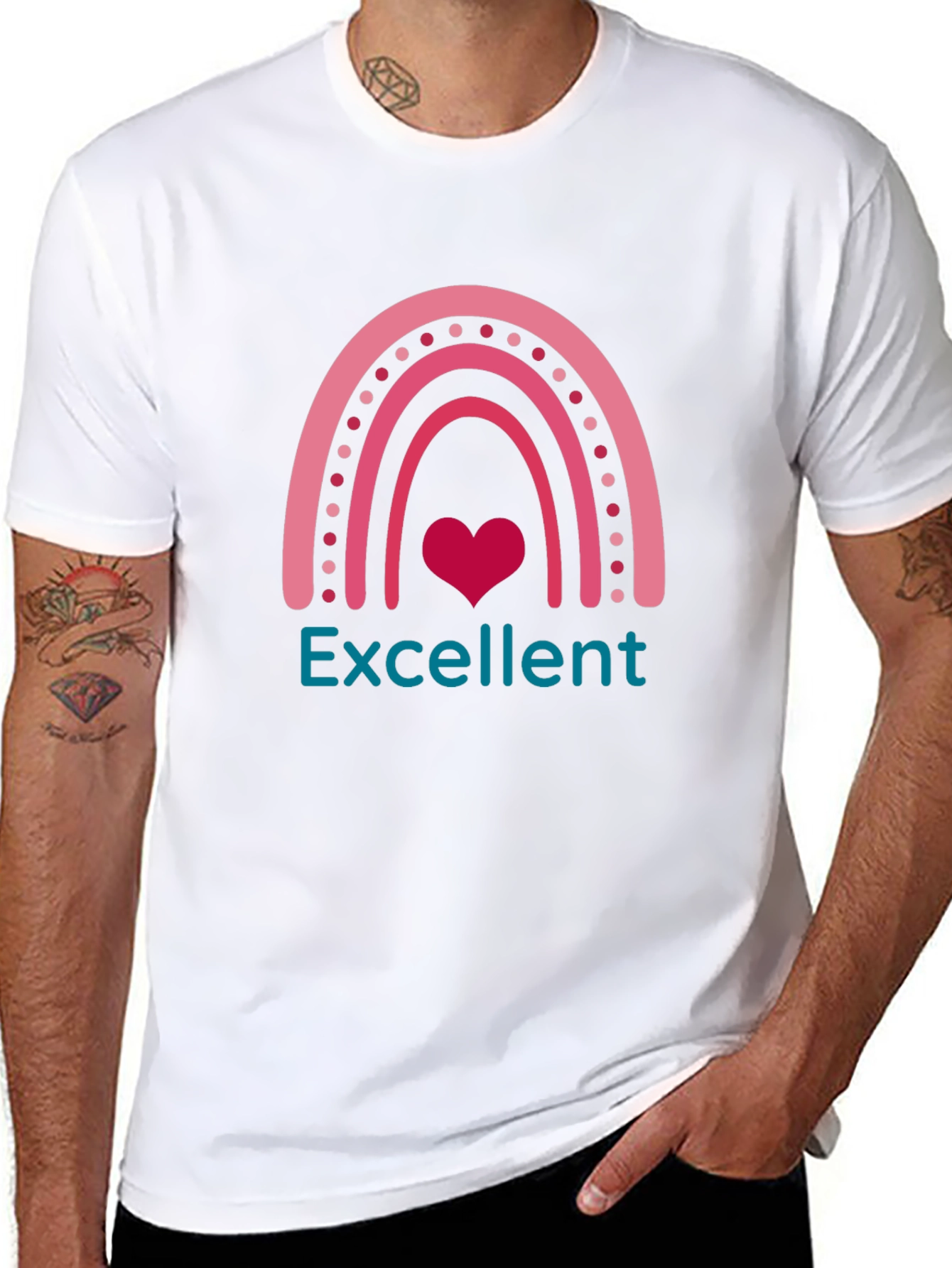 Excellent Rainbow Heart T-Shirt