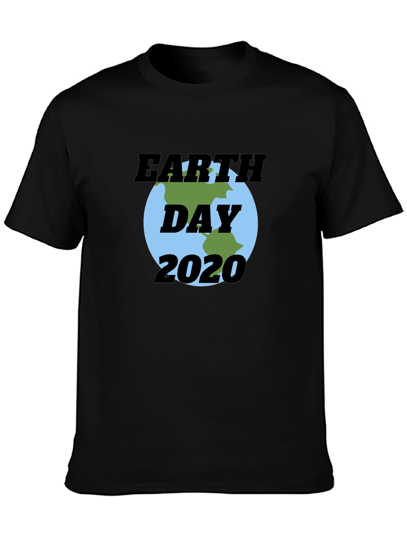 Earth Day 2020 T-Shirt - Black Crew Neck Tee