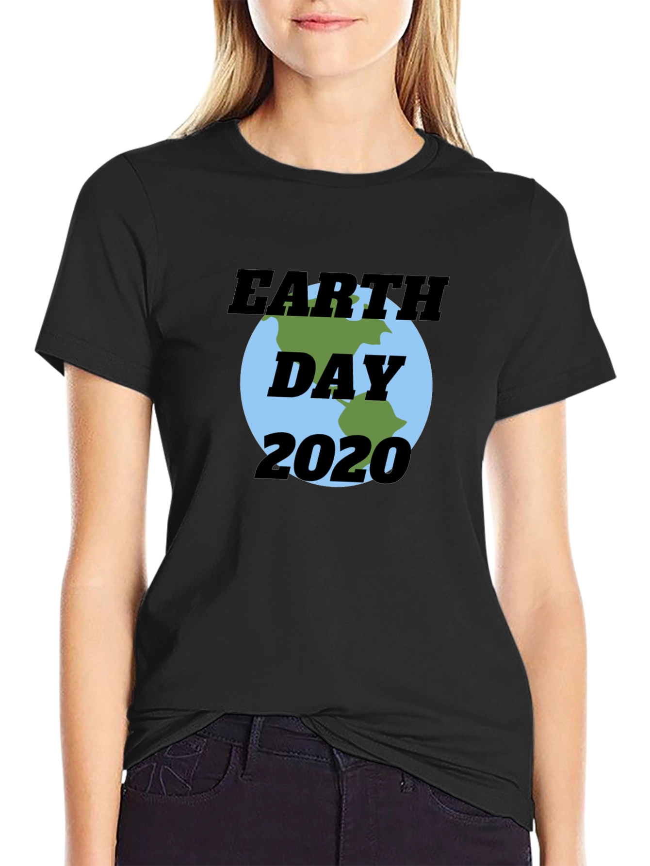 Earth Day 2020 T-Shirt - Black Crew Neck Tee
