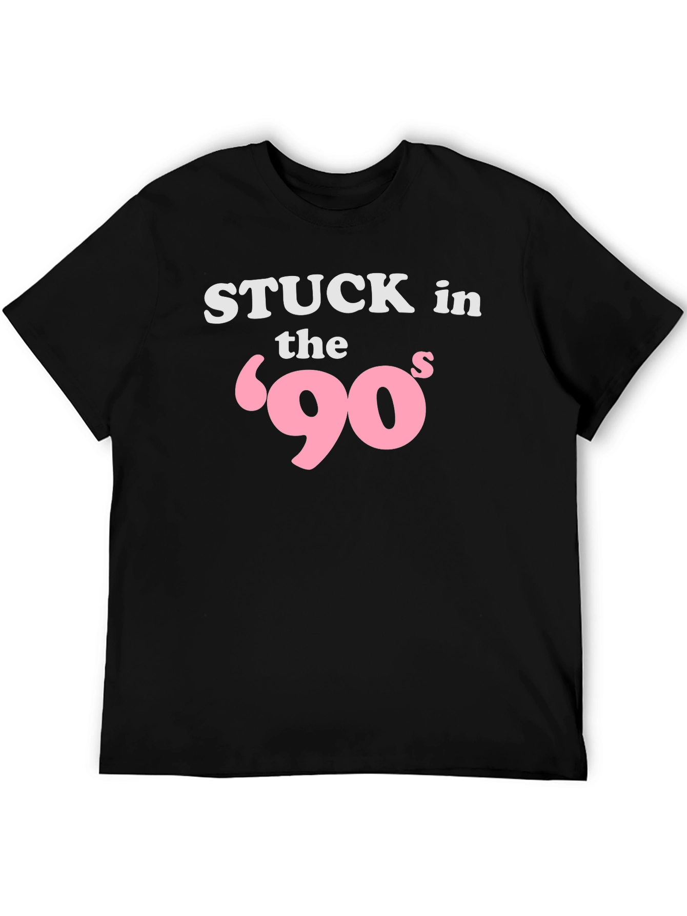 Stuck in the 90s Black T-Shirt - Retro Nostalgia