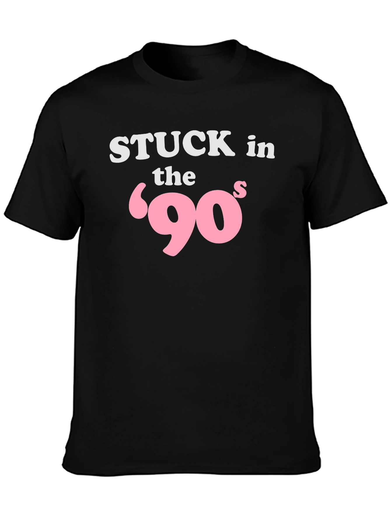 Stuck in the 90s Black T-Shirt - Retro Nostalgia