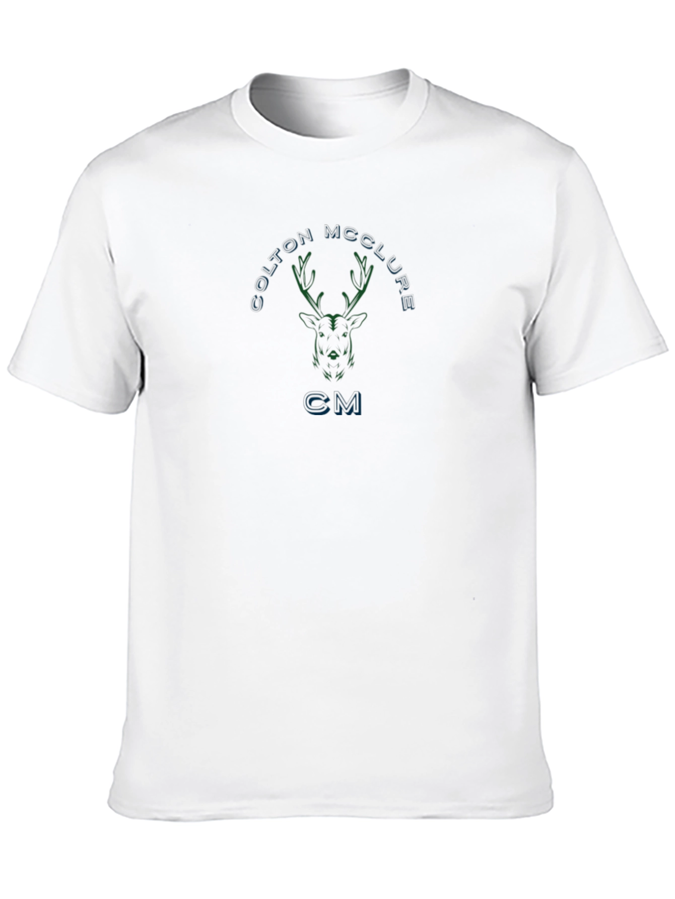 Custom Deer Design Black Cotton T-Shirt