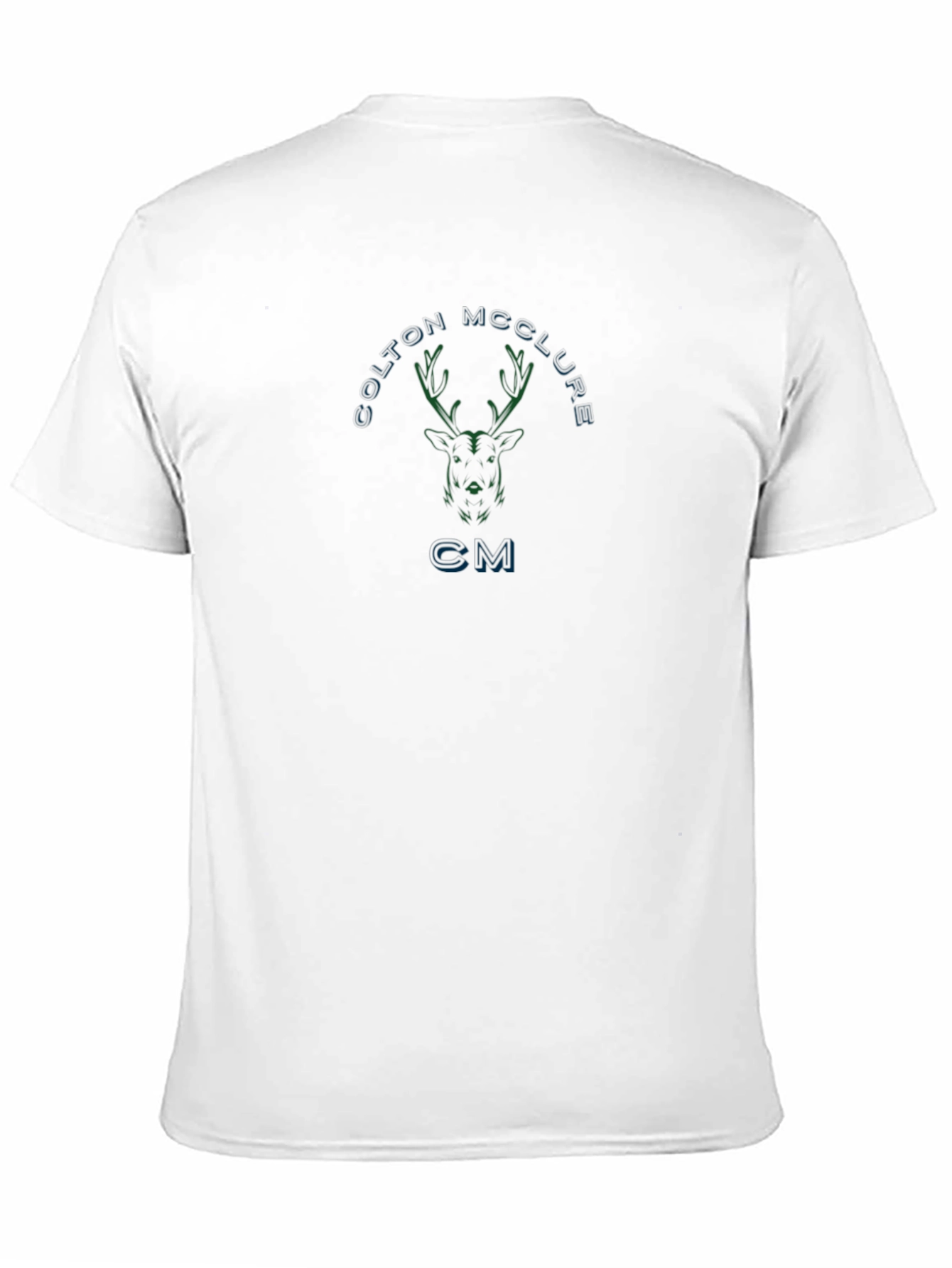 Custom Deer Design Black Cotton T-Shirt