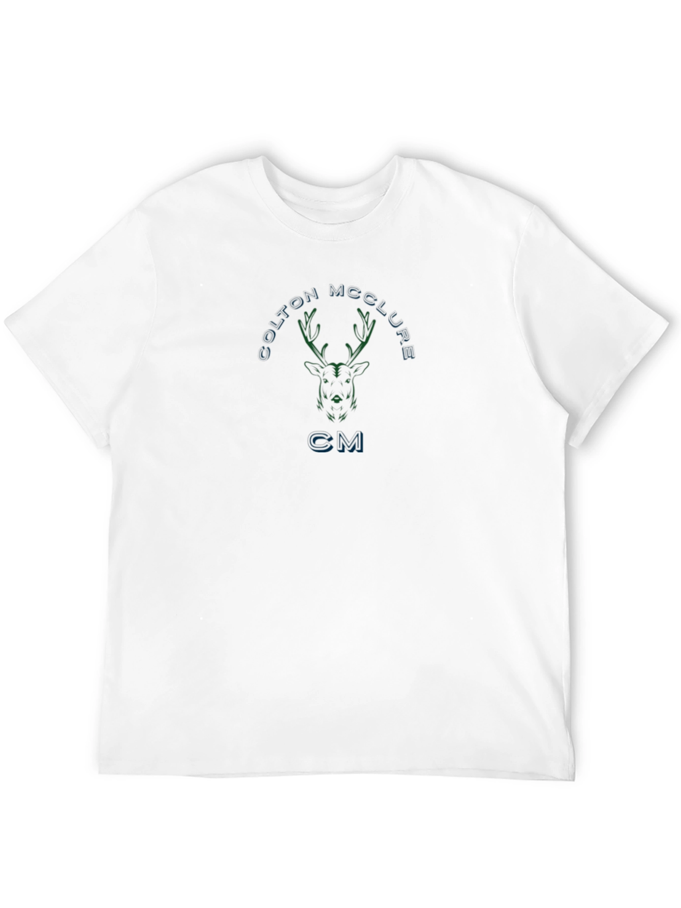 Custom Deer Design Black Cotton T-Shirt