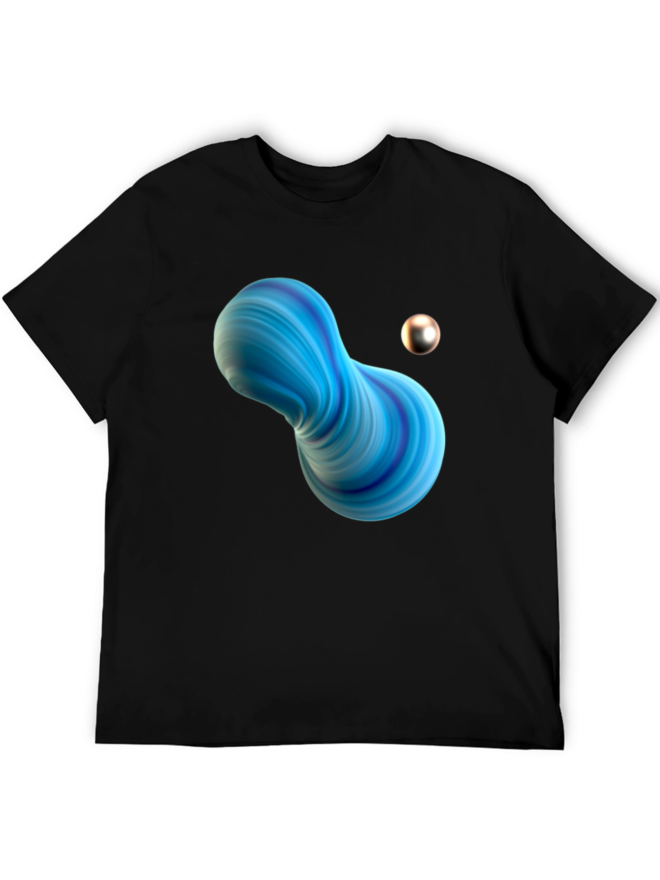 Abstract Fluid Art Black T-Shirt