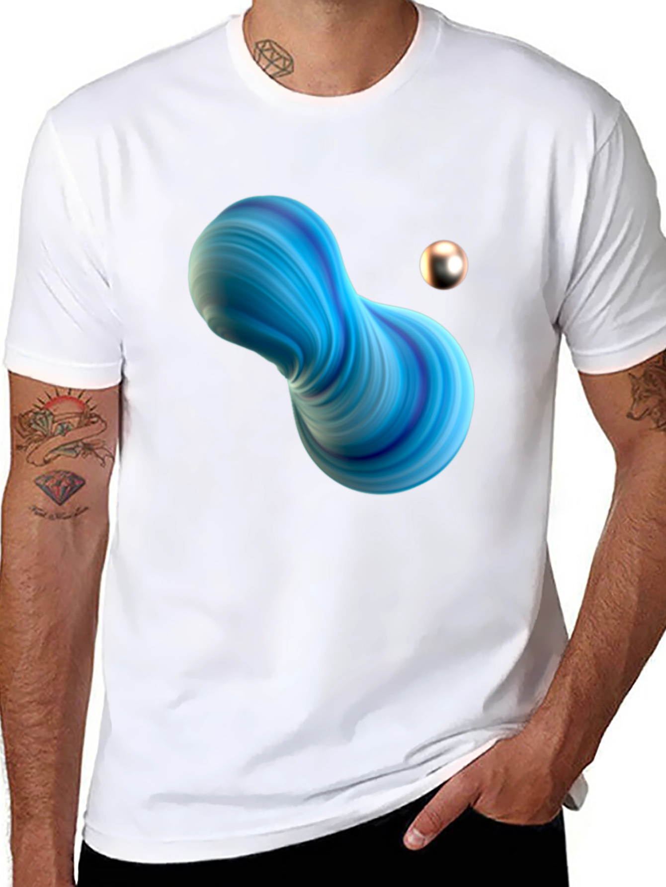 Abstract Fluid Art Black T-Shirt
