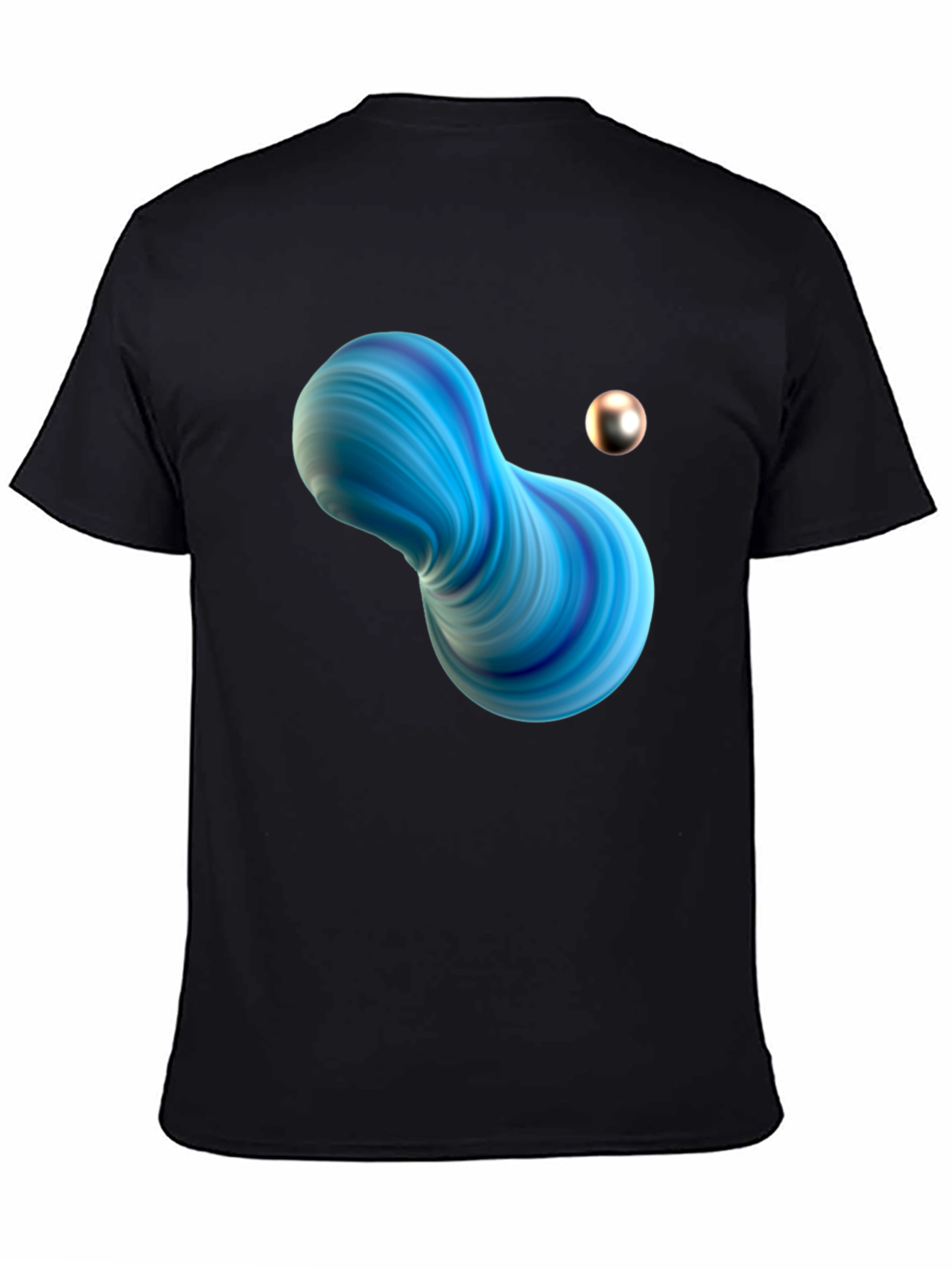 Abstract Fluid Art Black T-Shirt