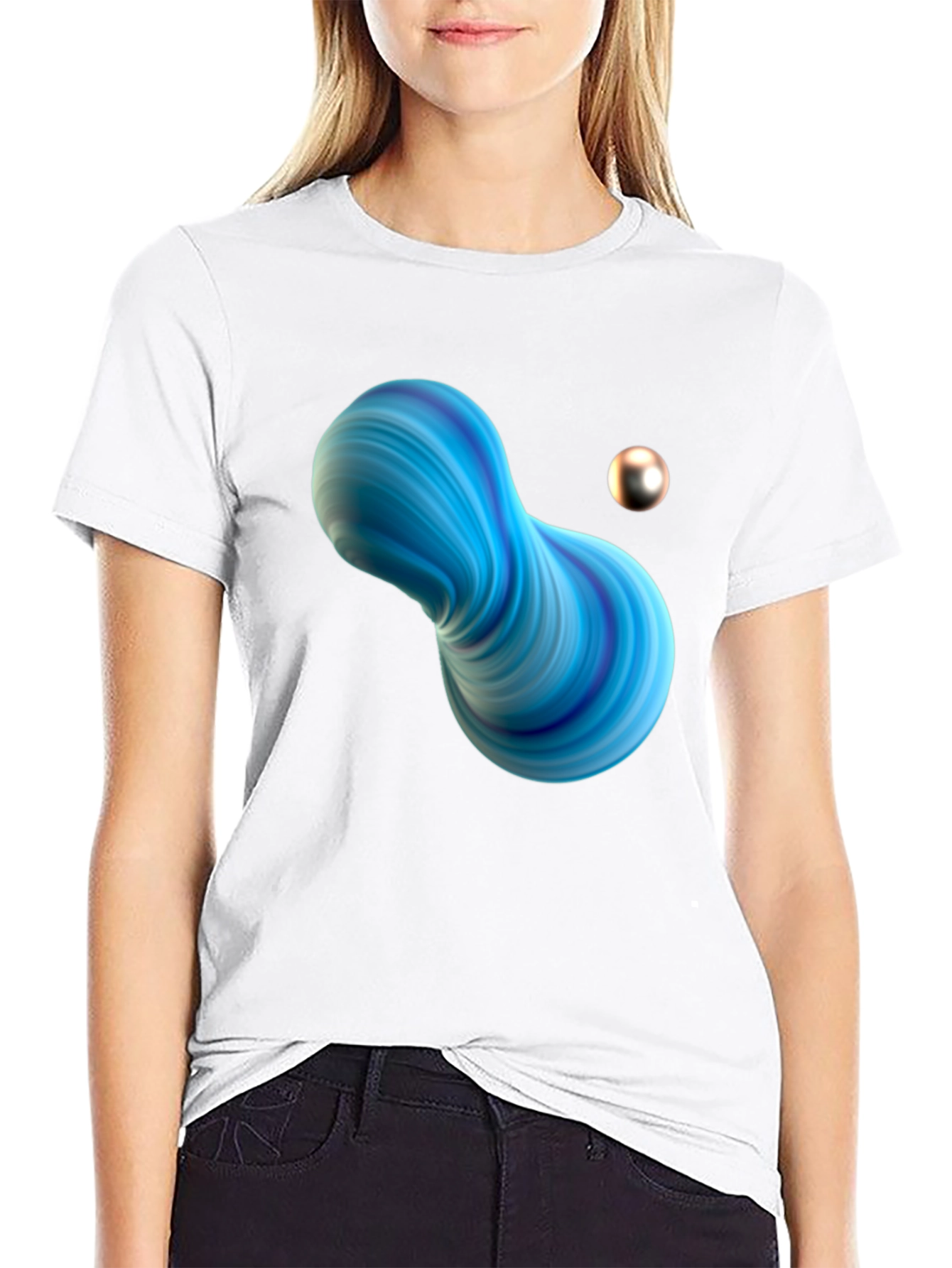 Abstract Fluid Art Black T-Shirt