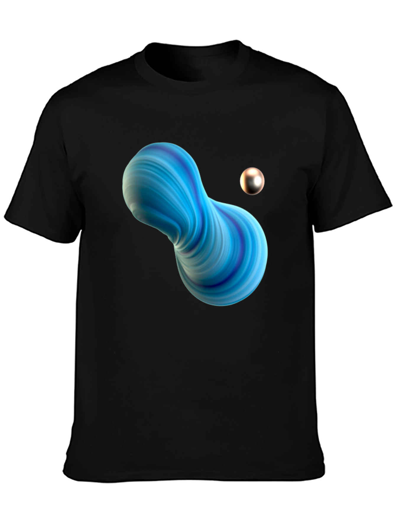 Abstract Fluid Art Black T-Shirt
