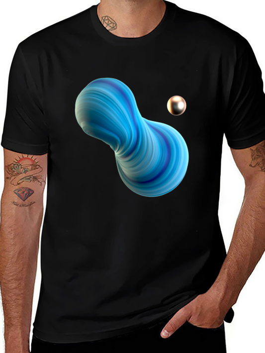 Abstract Fluid Art Black T-Shirt