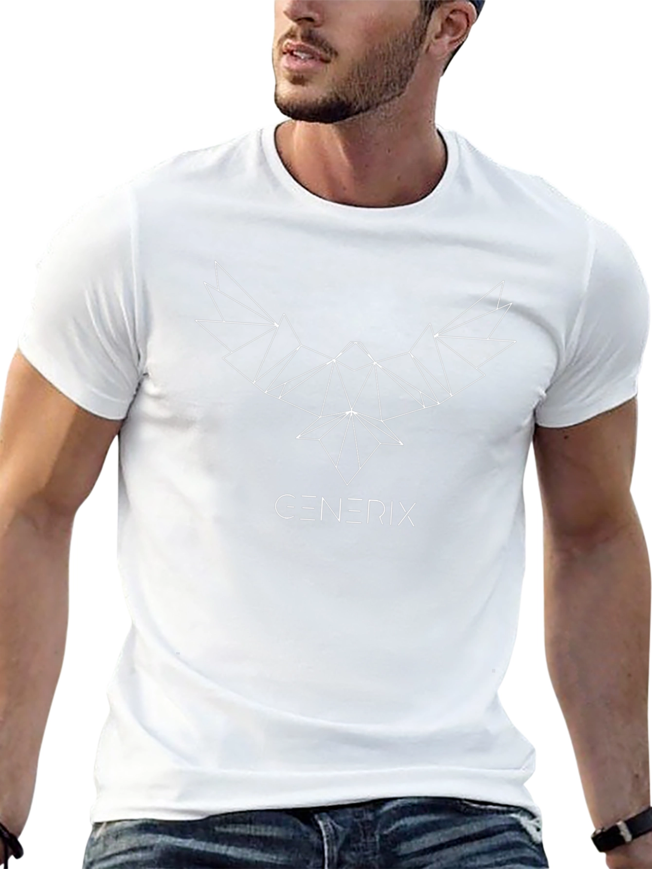 Geometric Bird Black Tee | Modern Design