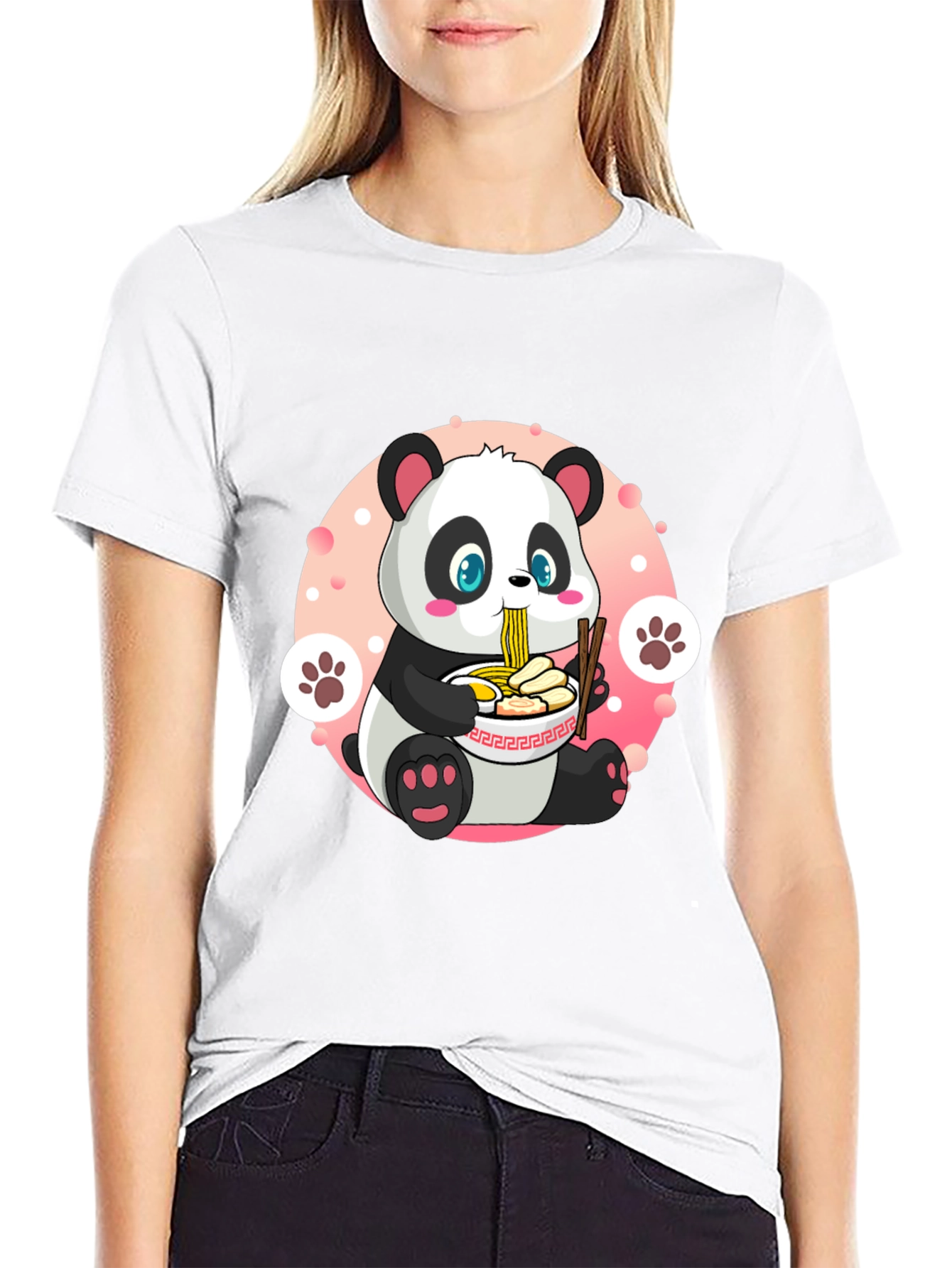 Cute Panda Ramen T-Shirt - Fun Anime Style