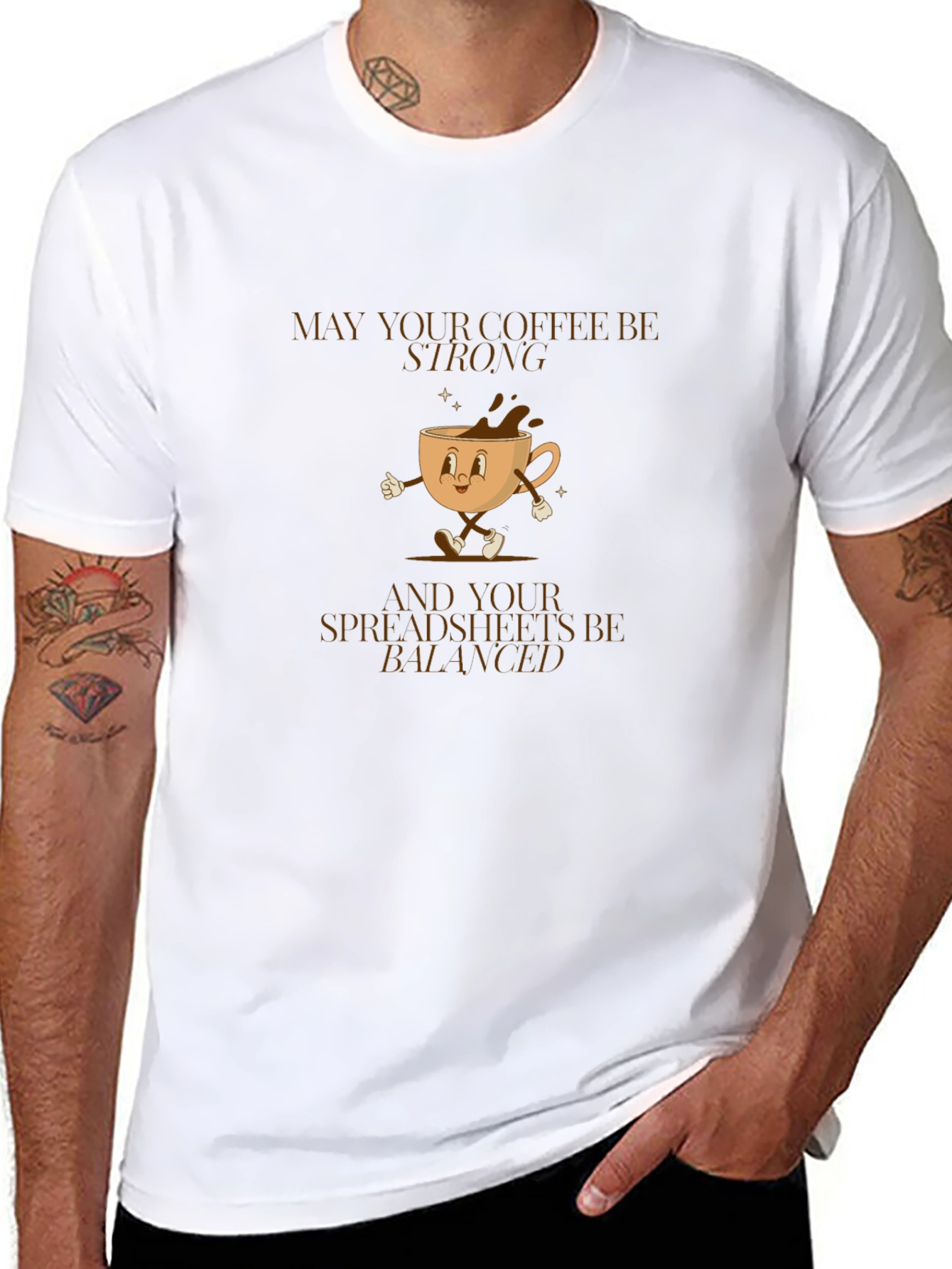 Strong Coffee Balanced Spreadsheets Graphic Tee