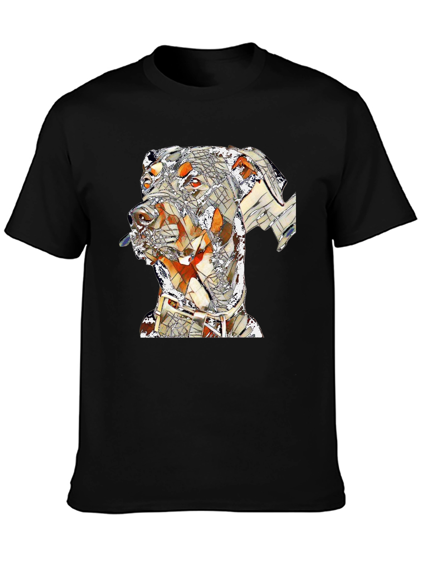 Doberman Mosaic Graphic Tee - Stylish Dog Lovers T-Shirt