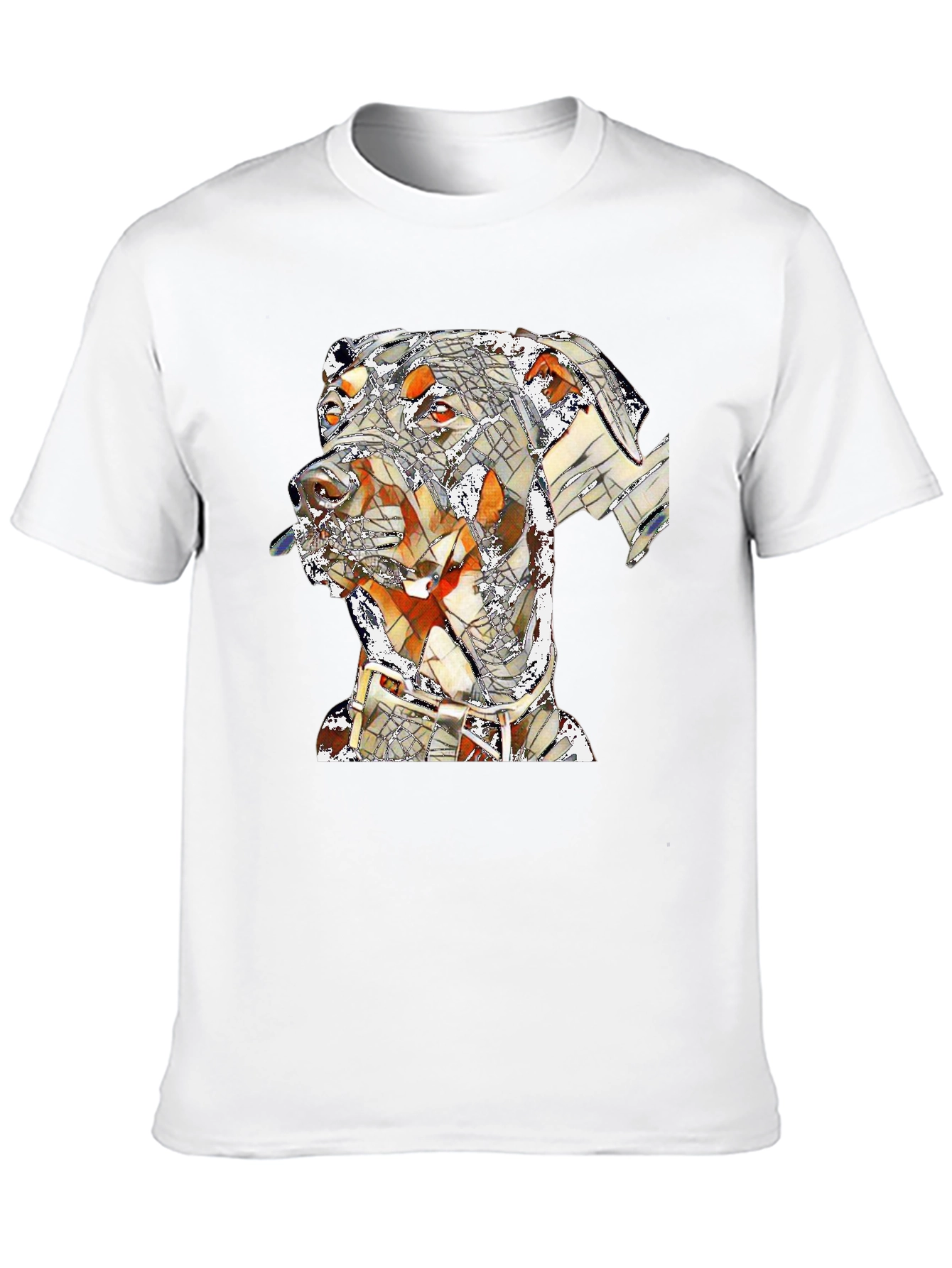 Doberman Mosaic Graphic Tee - Stylish Dog Lovers T-Shirt