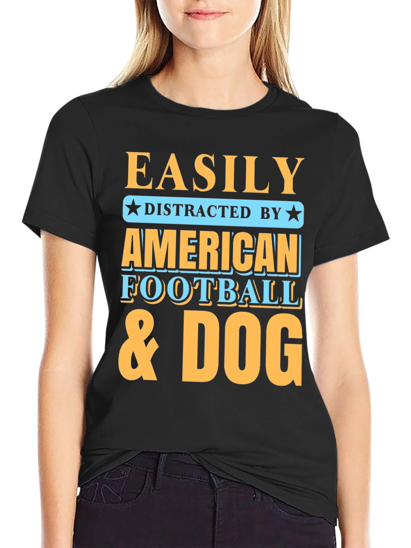 Easily Distracted T-Shirt - Football & Dog