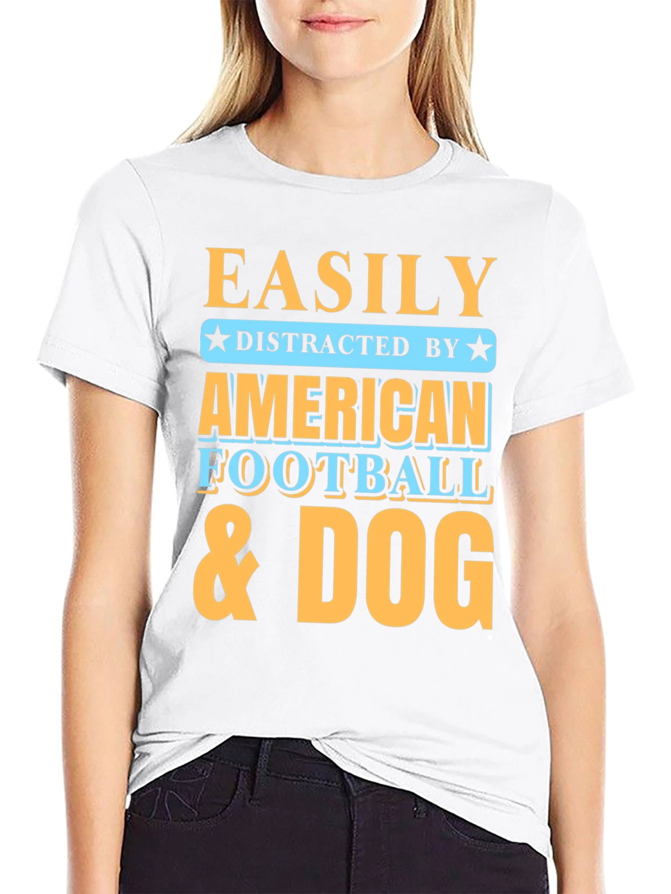 Easily Distracted T-Shirt - Football & Dog