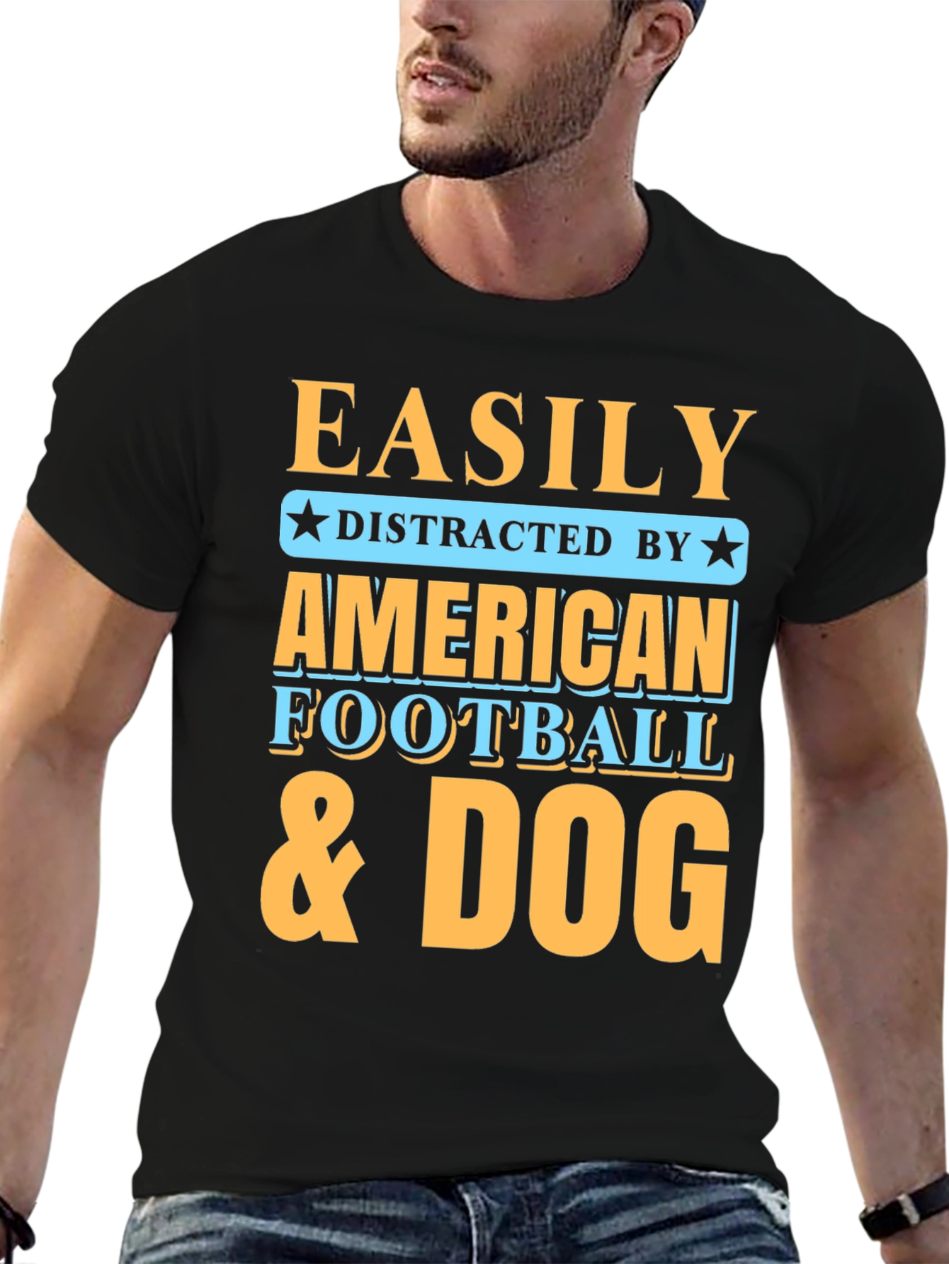 Easily Distracted T-Shirt - Football & Dog