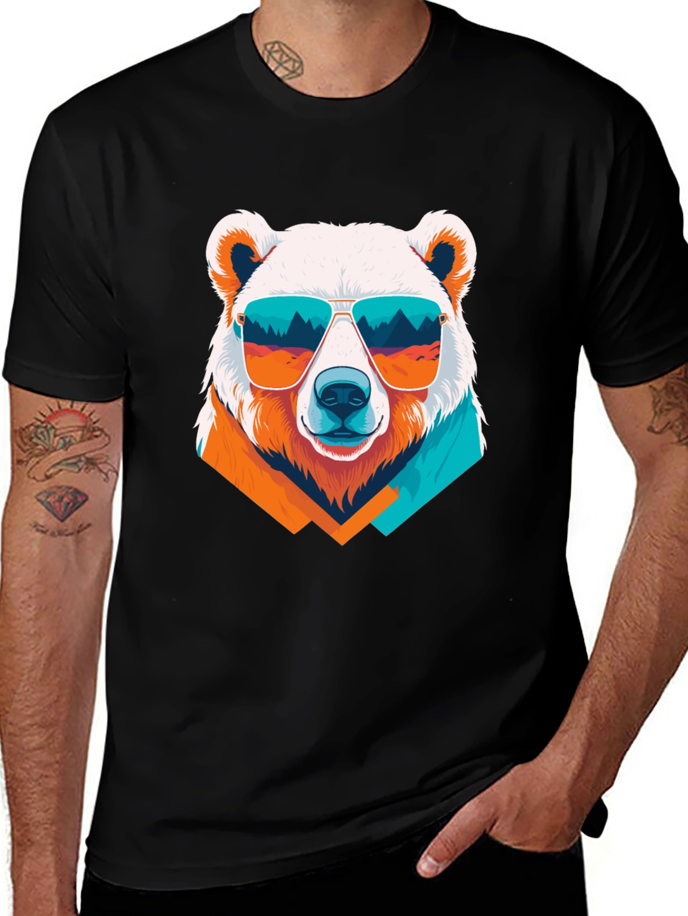 Cool Bear Graphic Tee - Mens Black T-Shirt