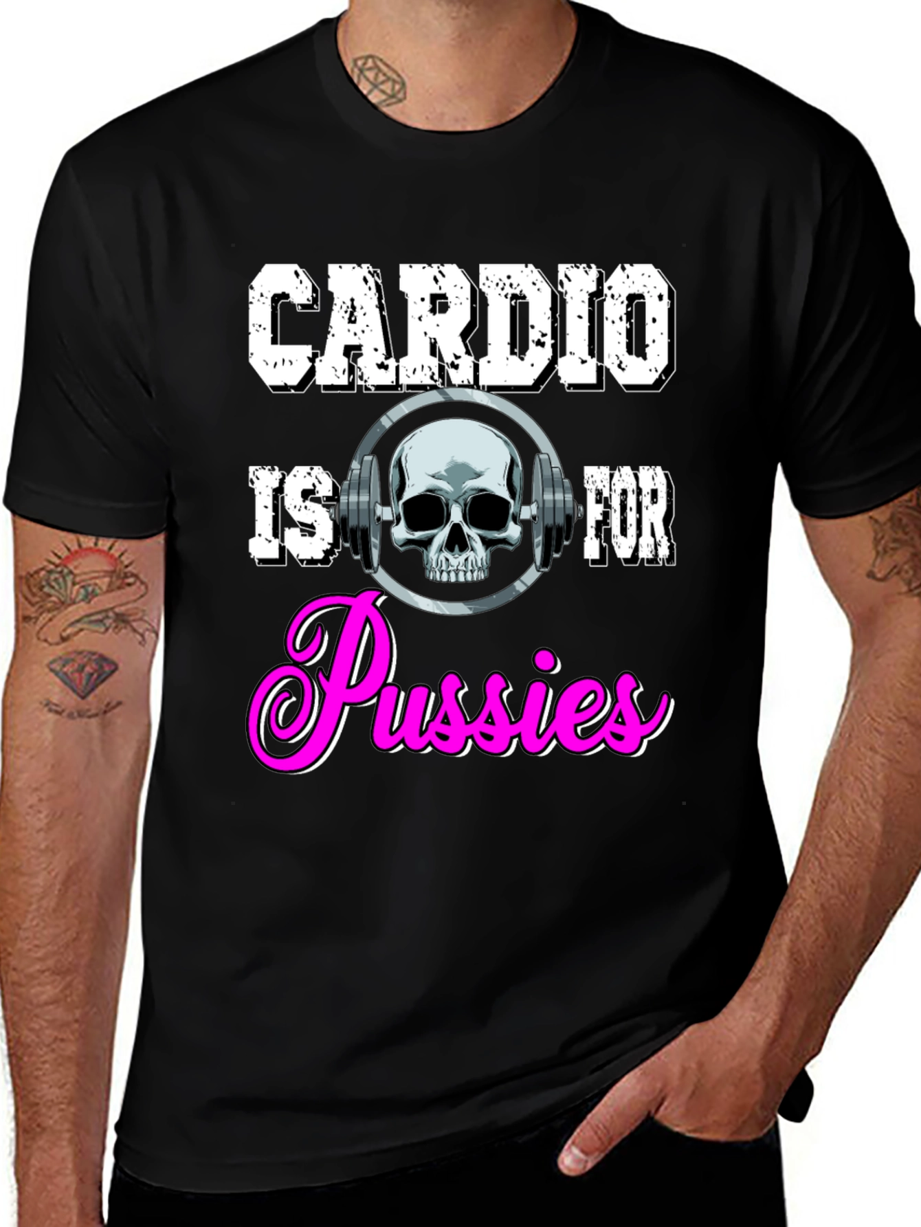 Cardio is for Pussies Black T-Shirt