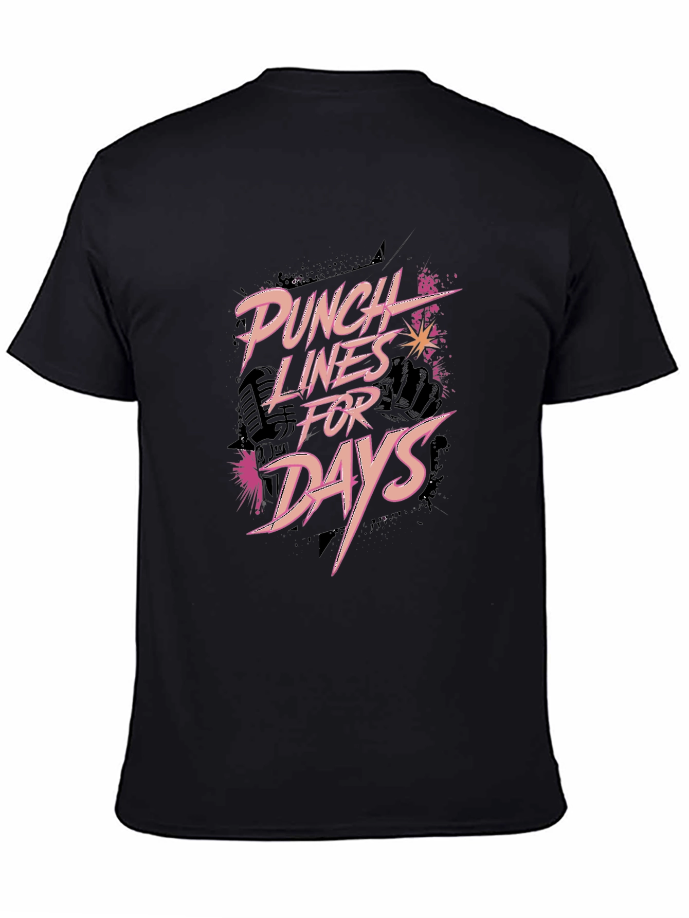 Punch Lines For Days Black Graphic Tee