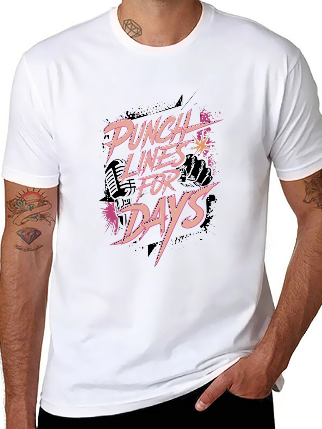 Punch Lines For Days Black Graphic Tee