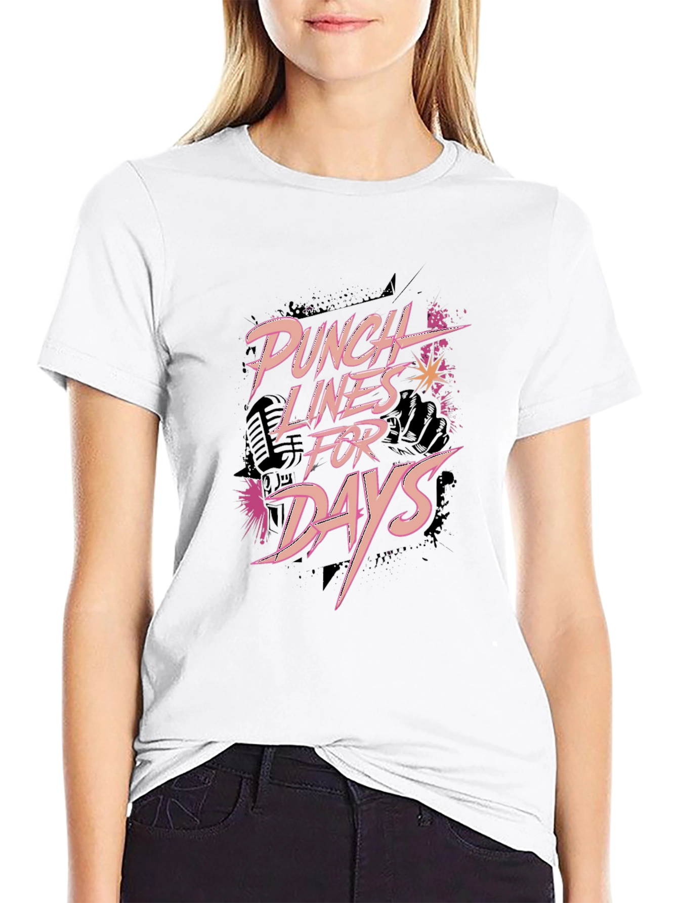 Punch Lines For Days Black Graphic Tee