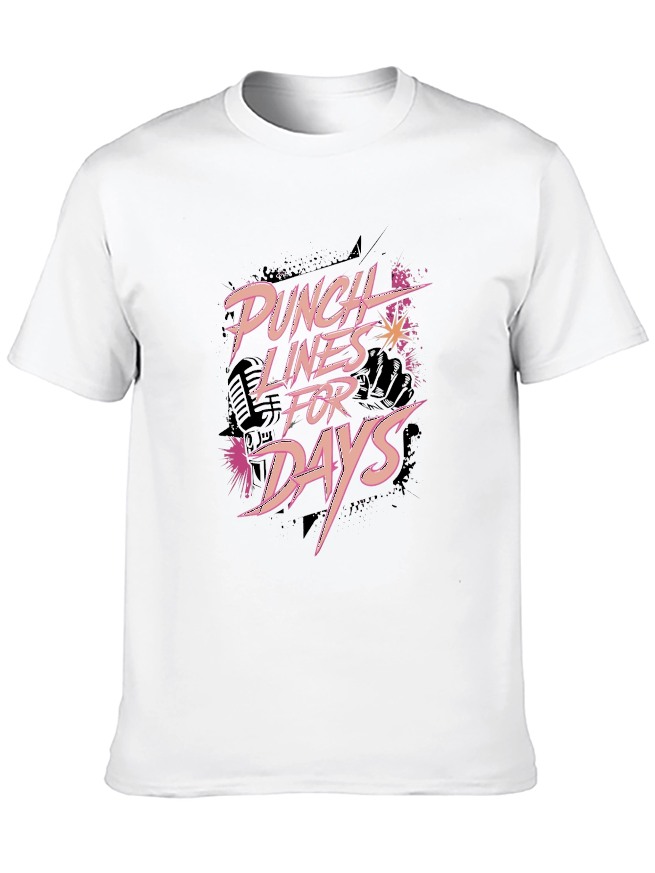 Punch Lines For Days Black Graphic Tee