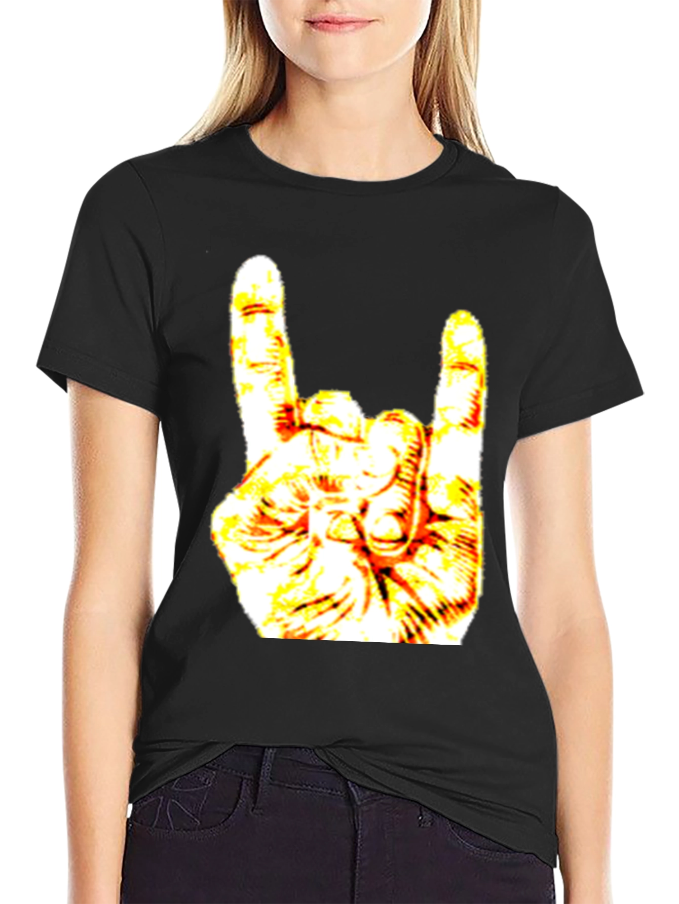 Rock On Graphic Black Tee