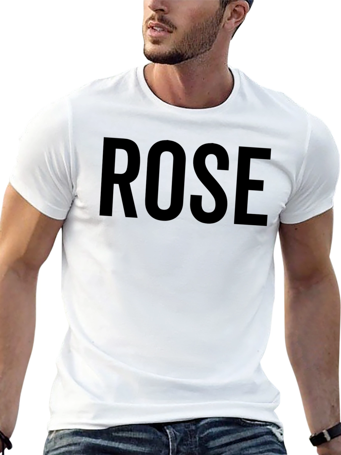 Mens Black ROSE Graphic Tee - Casual Style