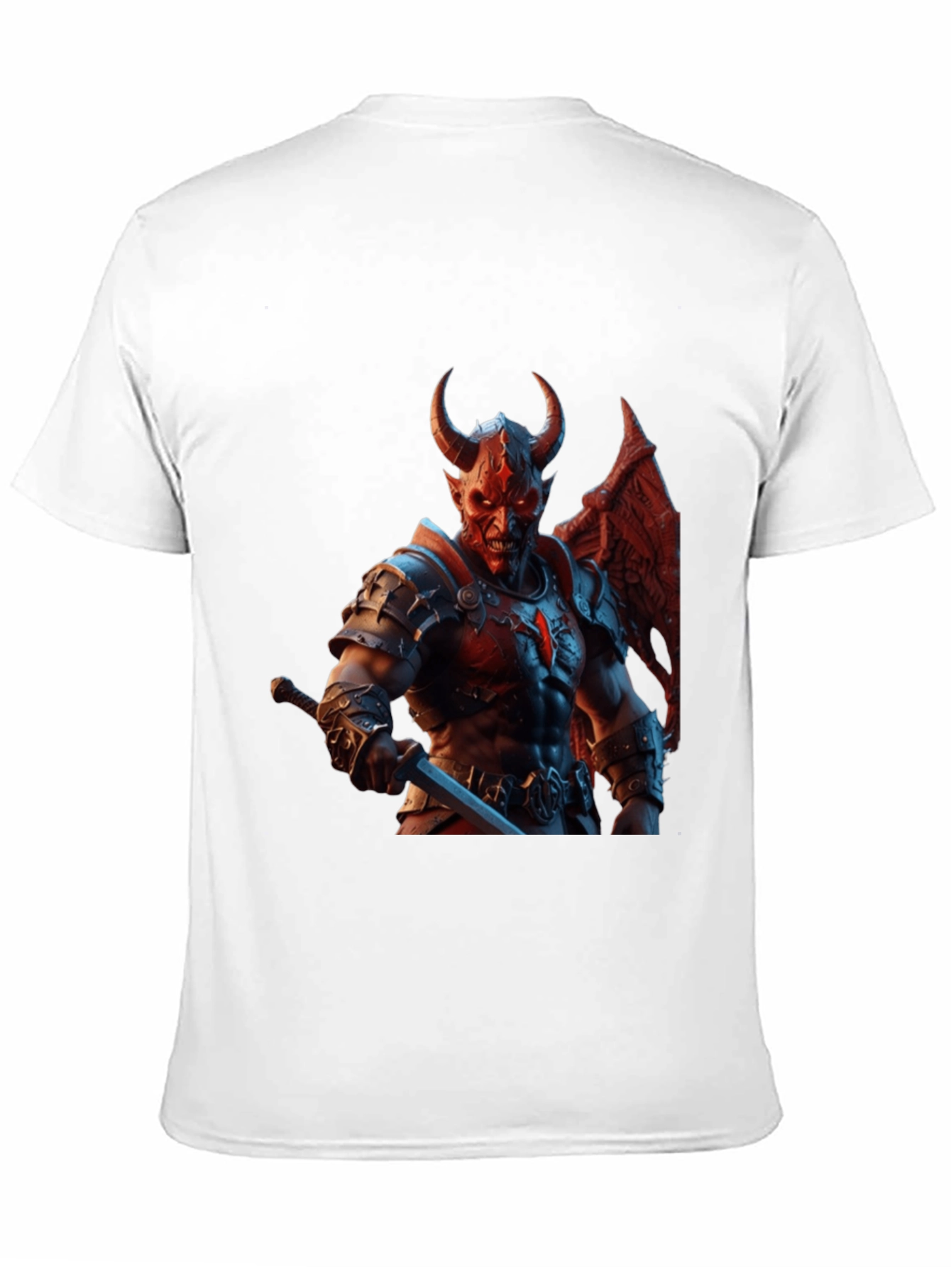 Demon Warrior Graphic Tee - Black Cotton T-Shirt