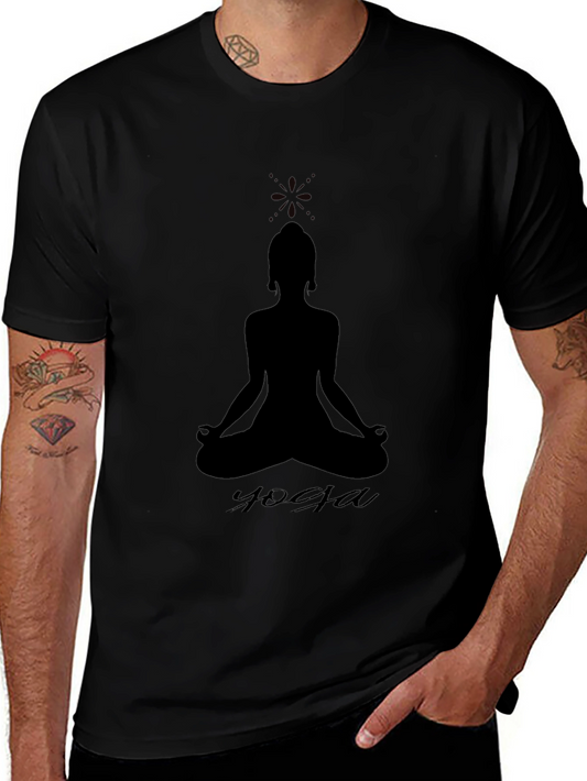 Yoga Silhouette Tee - Black Cotton Blend