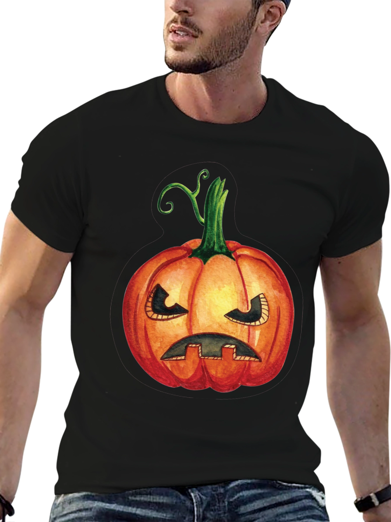Halloween Pumpkin T-Shirt - Spooky Jack-O-Lantern Tee