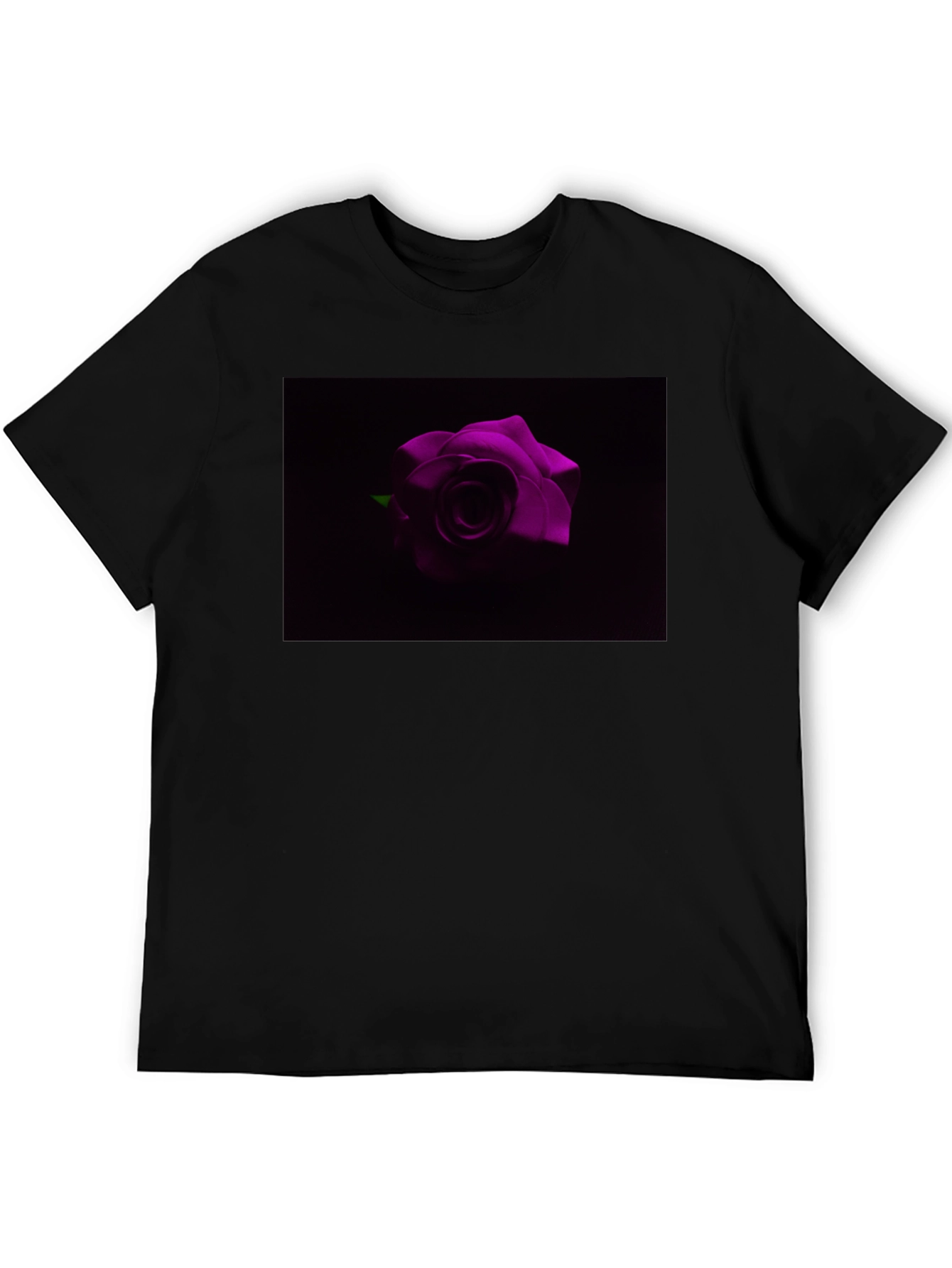Purple Rose Graphic T-Shirt - Stylish Black Tee